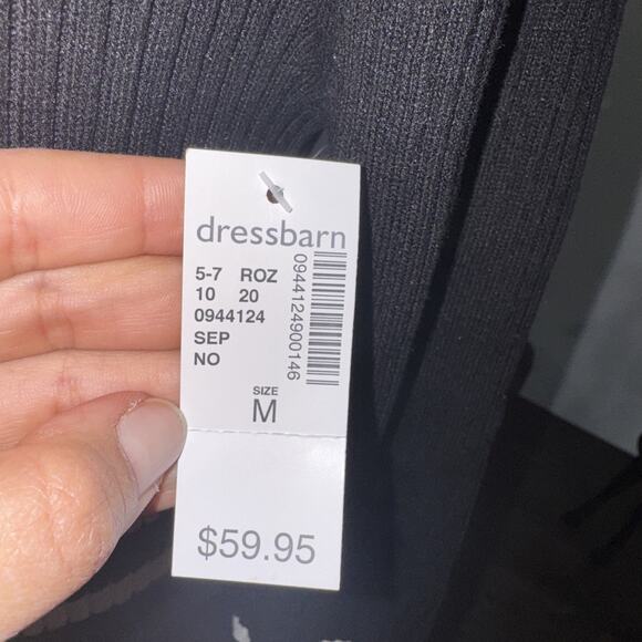 Dressbarn Women's Striped Ribbed Sweater Dress Fit and Flare Sz M Classic Preppy - Picture 4 of 9